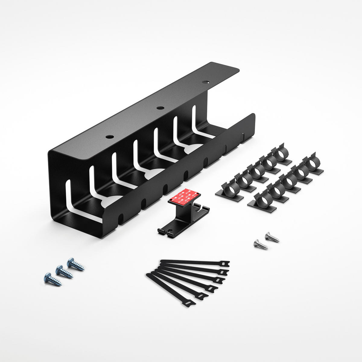 KABELKANAL Set B Schwarz - Schwarz, Metall (43/10/12cm) - Albatros