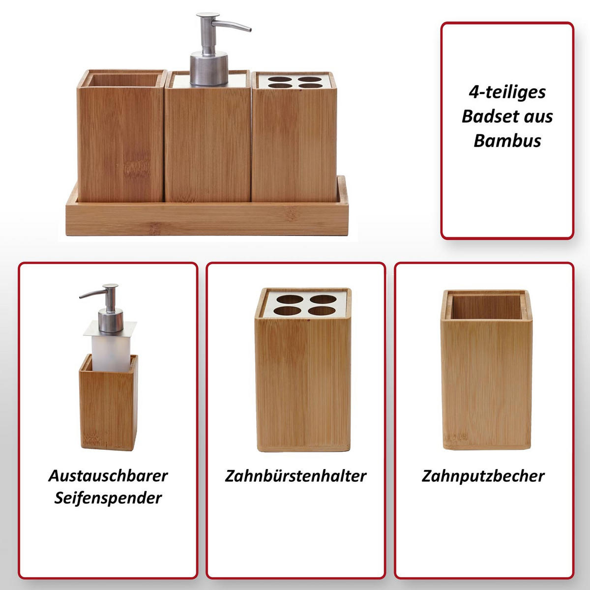BADSET Braun - Braun, Holz (23/17/9cm) - MCW