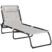 SONNENLIEGE DE-07660 klappbar, 4-fach verstellbar Cremeweiß - Creme, Metall (58/30/189cm) - ComfortXL
