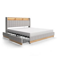 ČALOUNĚNÁ POSTEL Nura Šedá - šedá/barva dubu, kompozitní dřevo - VitaliSpa