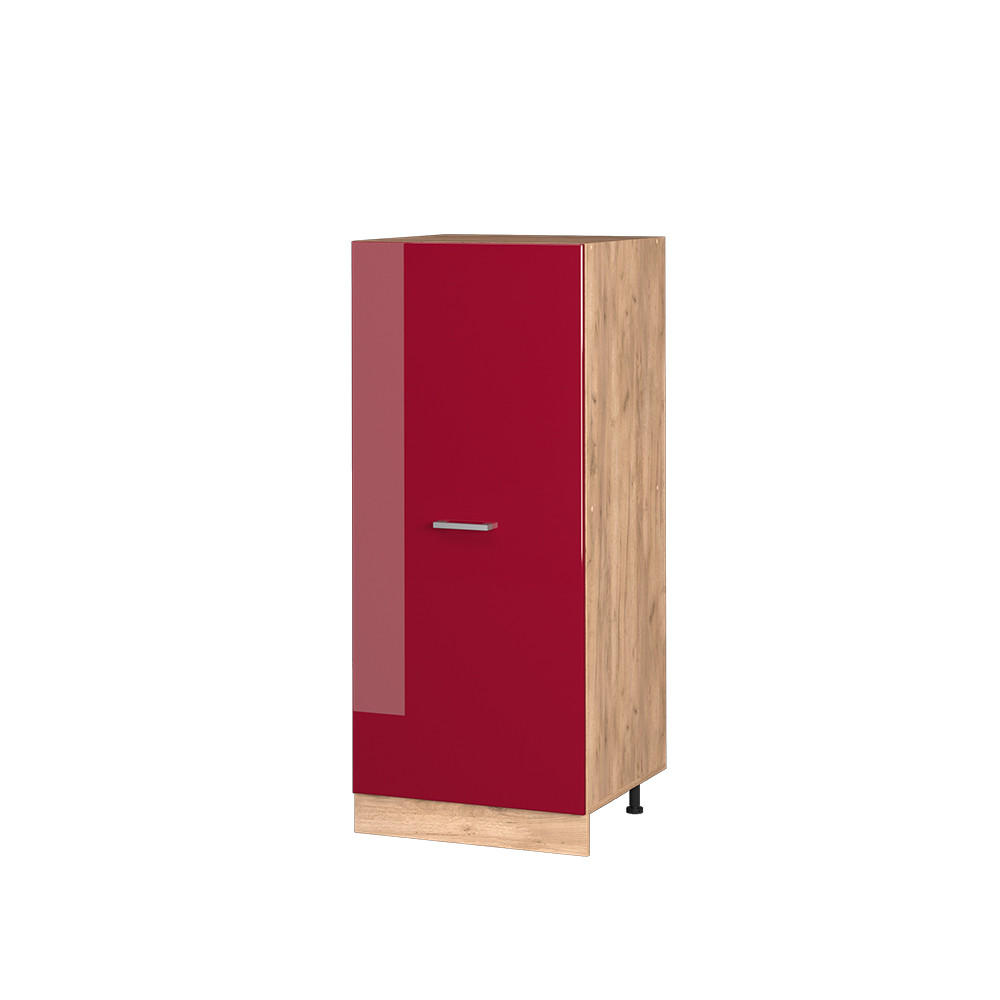 HOCHSCHRANK R-Line Rot Hochglanz 60 cm - Honigeiche/Bordeaux, Holzwerkstoff (60/143/57cm) - Vicco