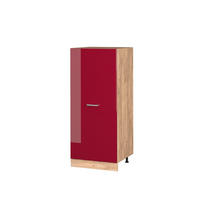 HOCHSCHRANK R-Line Rot Hochglanz 60 cm - Honigeiche/Bordeaux, Holzwerkstoff (60/143/57cm) - Vicco