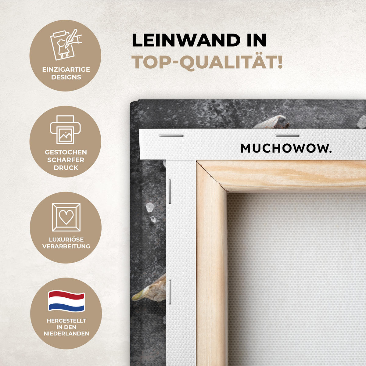 LEINWANDBILD Pfeffer - Kräuter - Gewürze - Beton 20x20 cm - Dunkelgrau, Textil (20/20cm) - MuchoWow