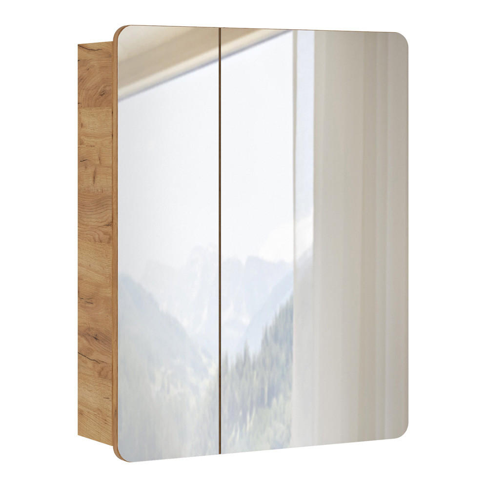 SPIEGELSCHRANK Luton-56 - Braun, Holzwerkstoff (60/75/16cm) - Lomado