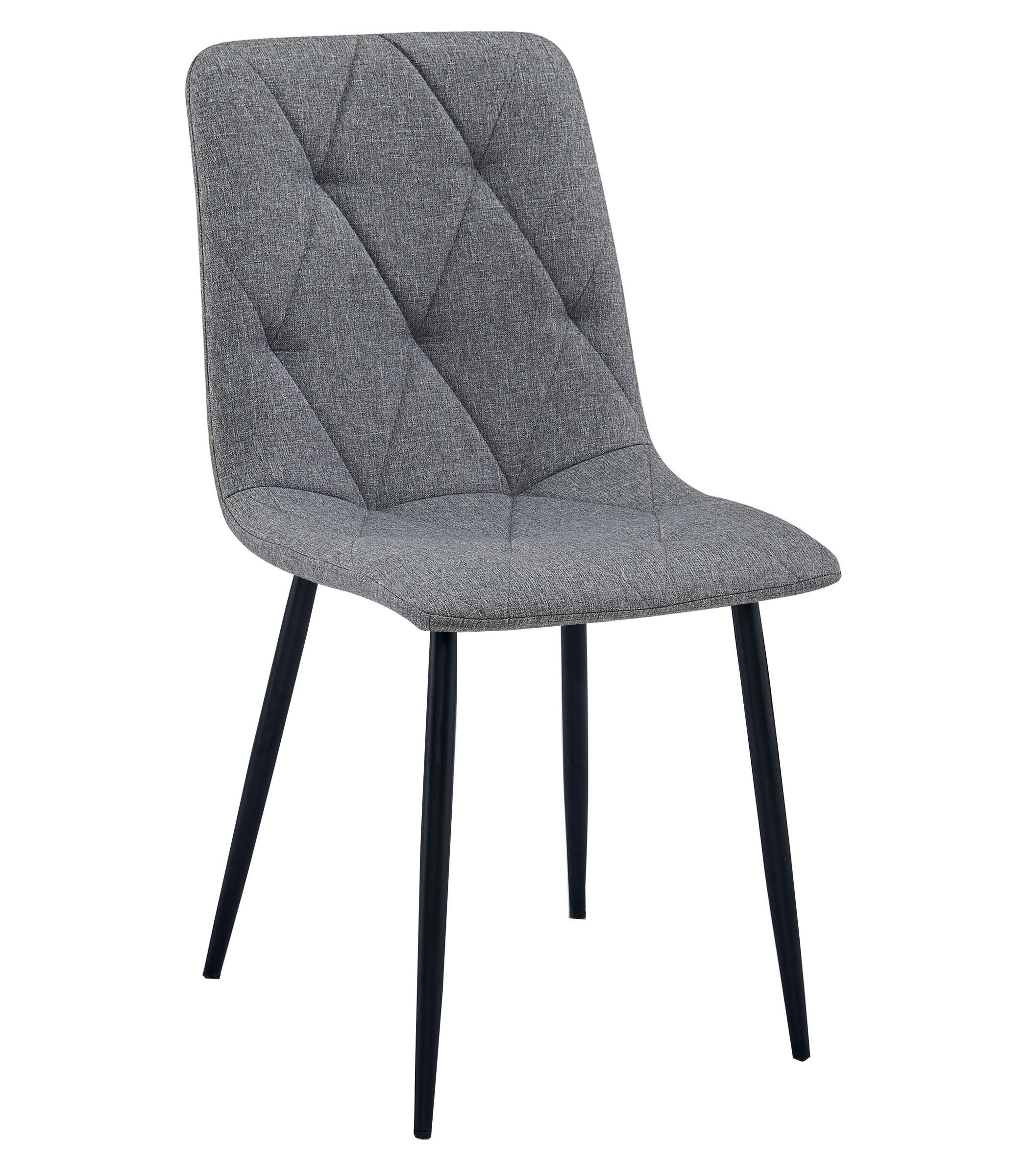 ESSZIMMERSTUHL TYRA dunkelgrauer Sitz, schwarze Beine - Dunkelgrau/Schwarz, Textil (44.5/87/54.5cm) - Valora