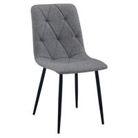 ESSZIMMERSTUHL TYRA dunkelgrauer Sitz, schwarze Beine - Dunkelgrau/Schwarz, Textil (44.5/87/54.5cm) - Valora