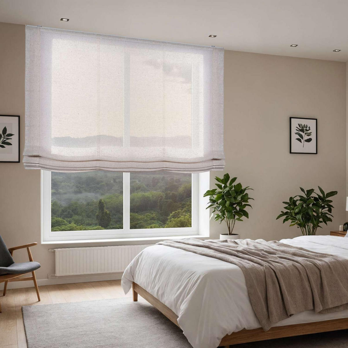 RAFFROLLOS Ekrü, 135 cm x 175 cm - Beige, Kunststoff (135/175cm) - STORESDECO