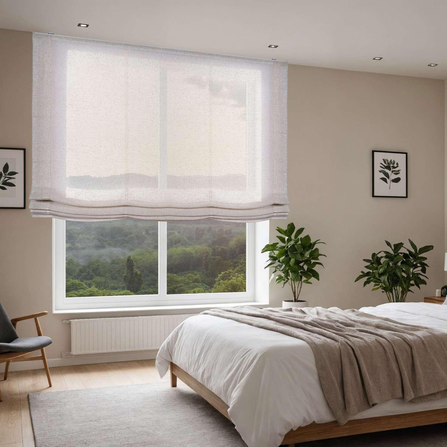 Thumbnail - Storesdeco Raffrollos, Beige, Kunststoff, Uni, Rechteckig, 120x175 cm, CE, Wohntextilien, Rollos & Jalousien, Rollos, Ra...