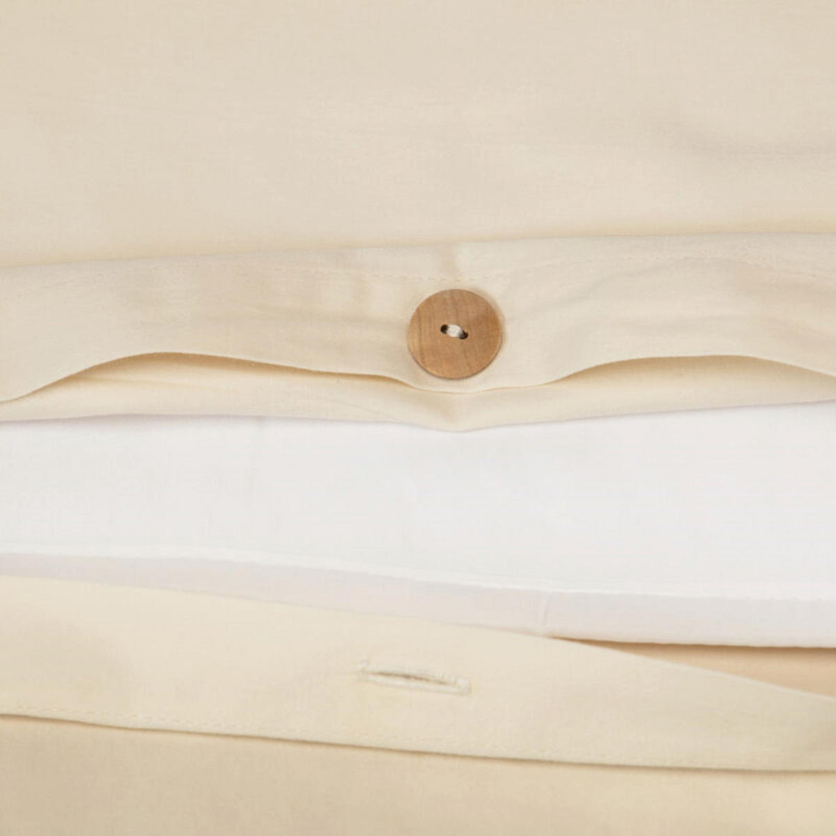 BETTBEZUG. Baumwolle 100%. Satin 300 Fäden. “LISBON” - Creme, Textil (260/240cm) - SOWL
