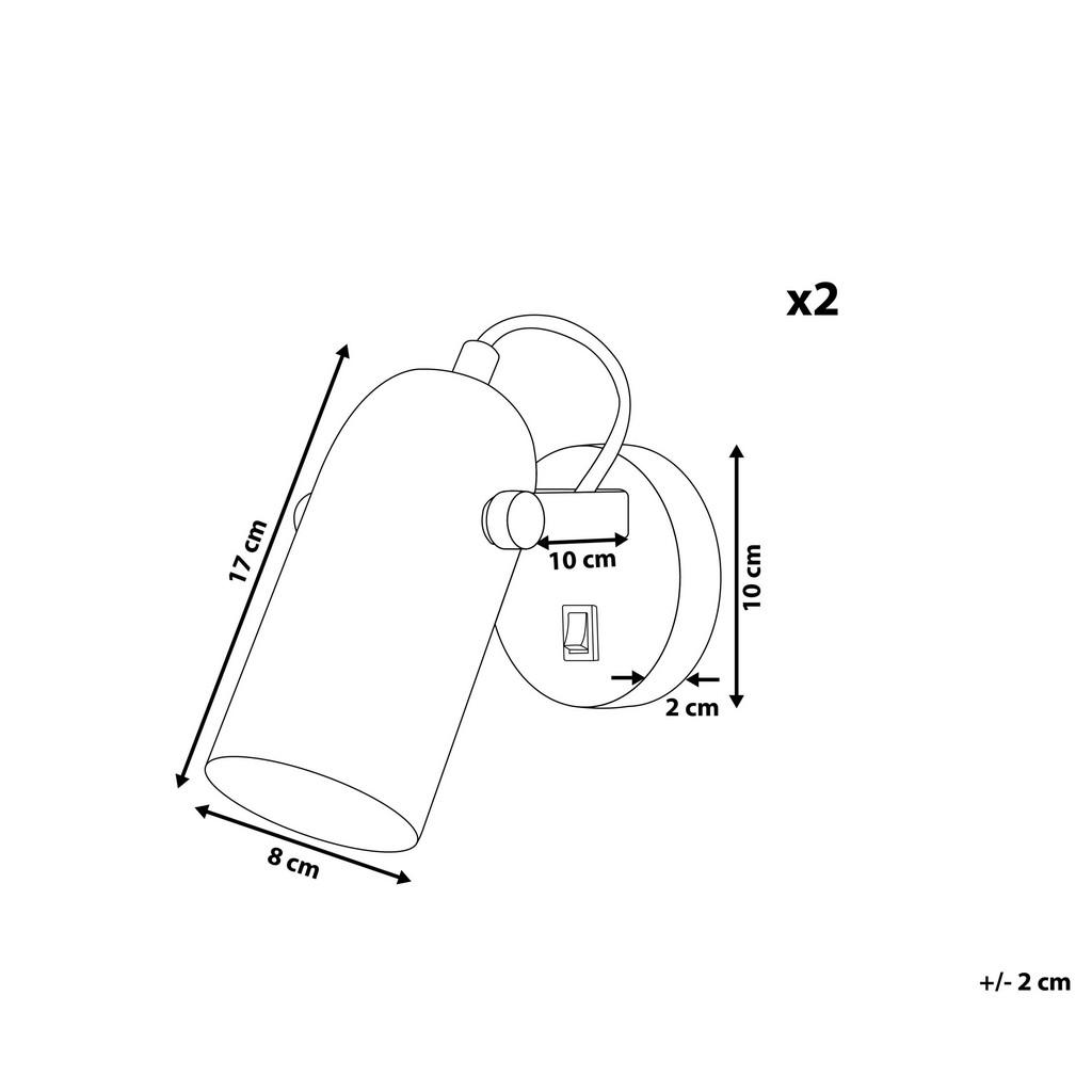 Thumbnail - Beliani Wandleuchte, Schwarz, Metall, 8x17x8 cm, Lampen & Leuchten, Innenbeleuchtung, Wandleuchten
