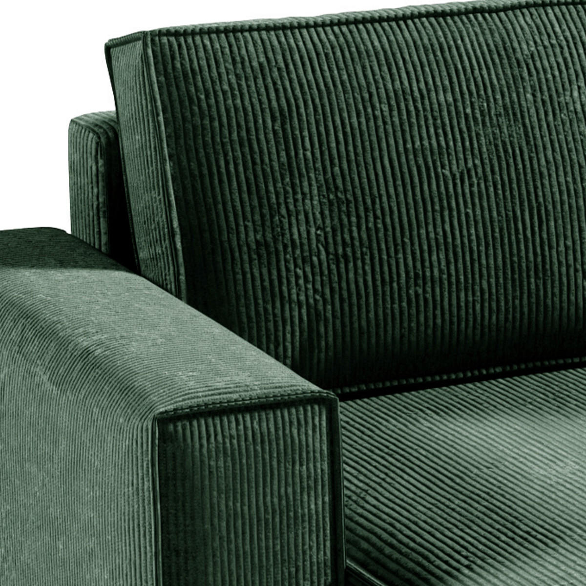 PANORAMASOFA Isaac 5 Sitzplätze Tannengrün - Grün, Holzwerkstoff (398/85/185cm) - Petits-meubles