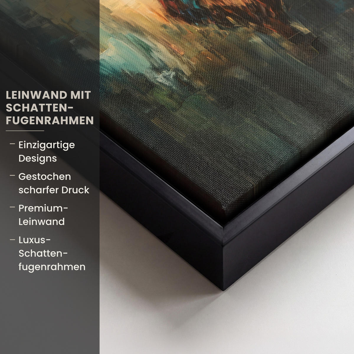 LEINWAND Bilder mit Rahmen - Hirsch - Gemalt - Geweih - Braun - 20x30 - Haselnussfarben, Textil (20/30cm) - MuchoWow