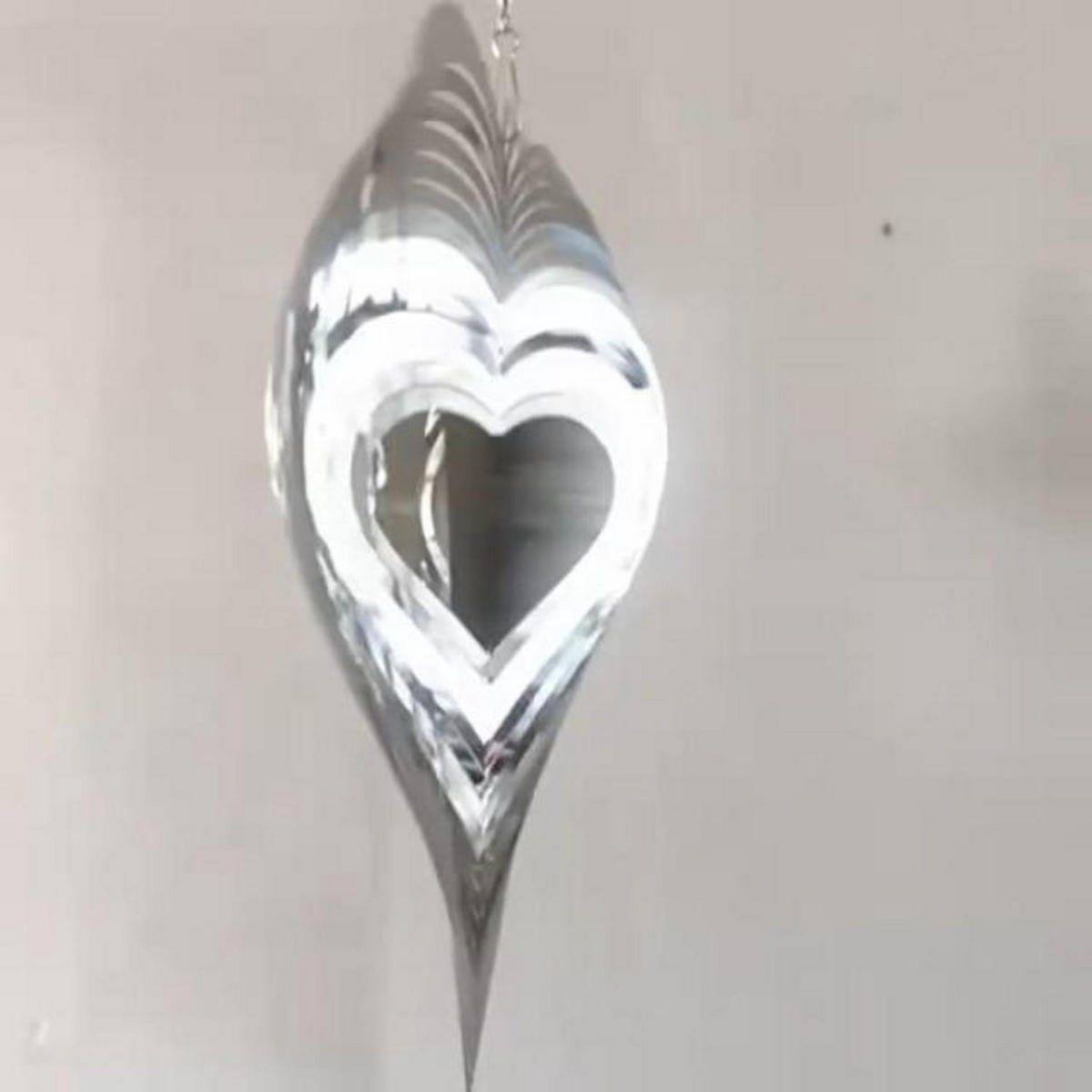 WINDSPIEL Herz 15 cm Edelstahl Silber Metallic - Silberfarben, Metall (15/15/15cm)