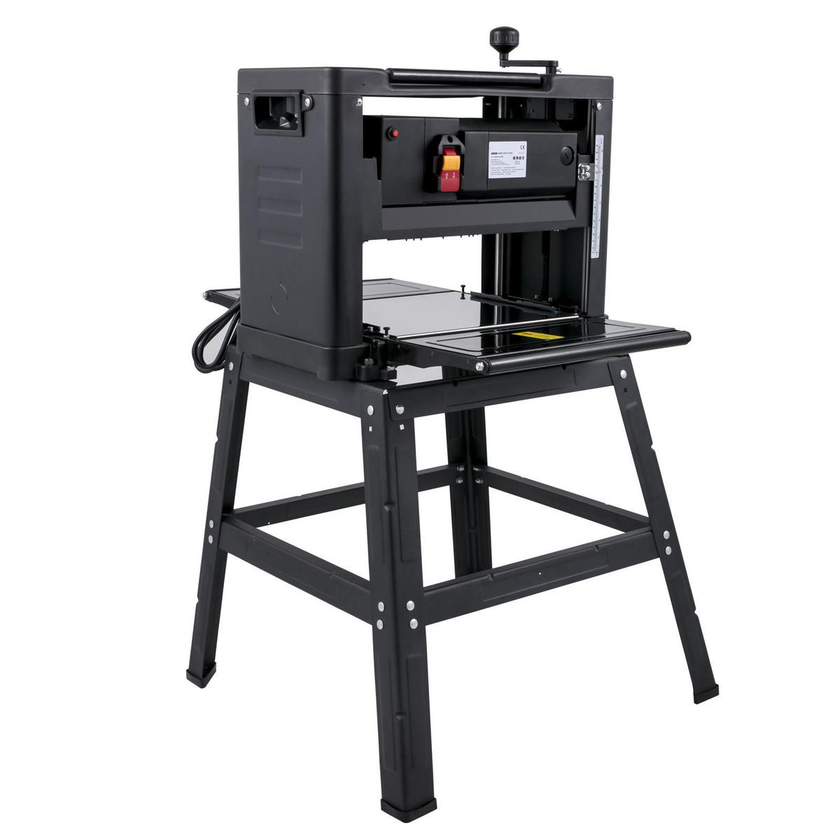 HOBEL Dickenhobel 330mm 2000W-Tischhobelmaschine mit klappbarem Eisen-Untergestell - Schwarz, Metall (20/30/10cm) - Raelunyi