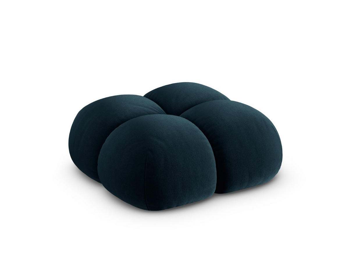 POUF Loretto aus Samt petrol - Petrol, Textil (90/40/90cm) - Cosmopolitan Design