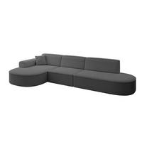 ECKSOFA Ottomane Links MARI-L2 - 317x163x73,5 cm Grau Bouclé - Schwarz/Grau, Holzwerkstoff/Kunststoff (165/321cm) - ALTDECOR