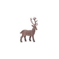 WEIHNACHTSFIGUR Solna Hirsch S, Geflockt, Kunststoff, Grau, H 20 cm - Grau, Kunststoff (14/20/4cm) - Gift Company