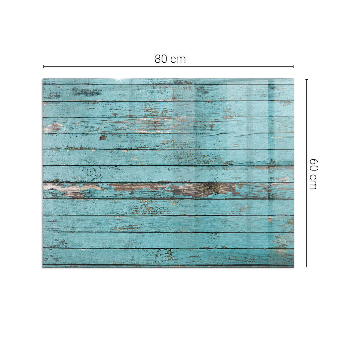 GLASPLATTE für Kamin 80x60 cm Türkis - Türkis, Glas (80/60/0.4cm) - ArtPrintCave