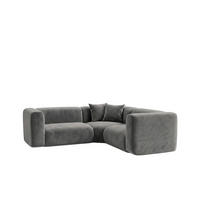ECKSOFA Modulares, Corner Mini, Velvet-Stoff Bluvel, Aschgrau, GRETA - Grau, Holz (190/190cm) - Kaiser Möbel