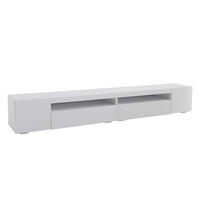 LOWBOARD DE-40571 Mit LED und extra langer Tischplatte Weiß - Weiß, Holzwerkstoff (240/35.5/38.5cm) - ComfortXL