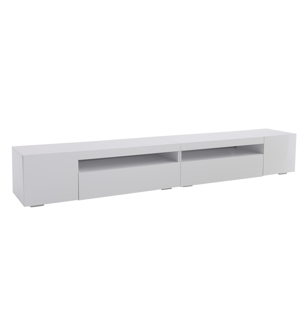TV-SCHRANK 240/38.5/35.5 cm Weiß mit variable LED-Beleuchtung und 2 Türen - Weiß, Holzwerkstoff (240/35.5/38.5cm) - Oxeza