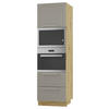BACKOFEN-HOCHSCHRANK Kvantum D14/RU/2A/284 Beige Matt / Eiche Artisan Matt 60 / 59 / 207cm - Beige/Eiche Artisan, Holz/Holzwerkstoff (60/207/59cm) - Feldmann-Wohnen