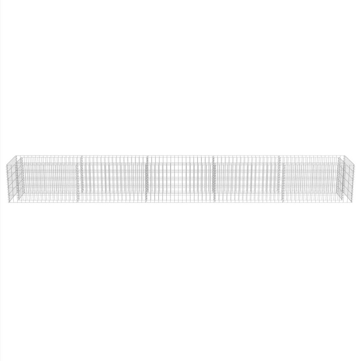 HOCHBEET aus Gabionen ROON aus Stahl 450x50x50 cm - Silberfarben, Metall (450/50/50cm) - DELUKE