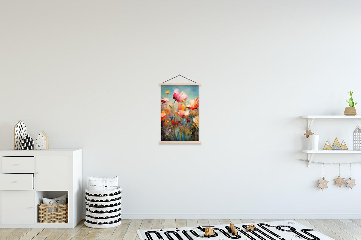 POSTER Blumen - Aquarell - Kunst - Botanisch - Natur 40x60 cm - Orange, Textil (40/60/0.15cm) - MuchoWow