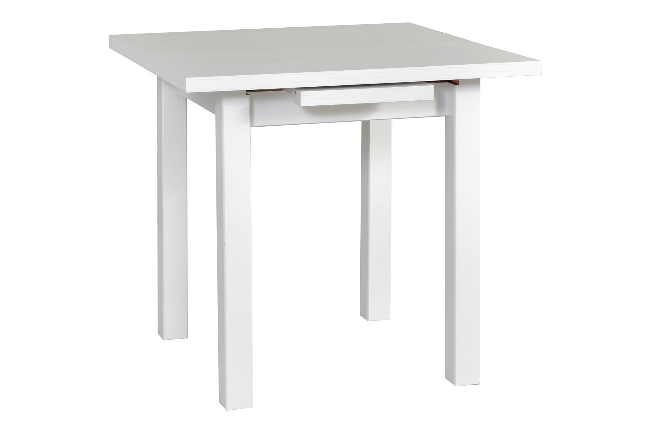 TISCH Max VII Weiß, Klapptisch mit Holz Beine - Weiß, Holz/Holzwerkstoff (80/80/76cm) - Bettso