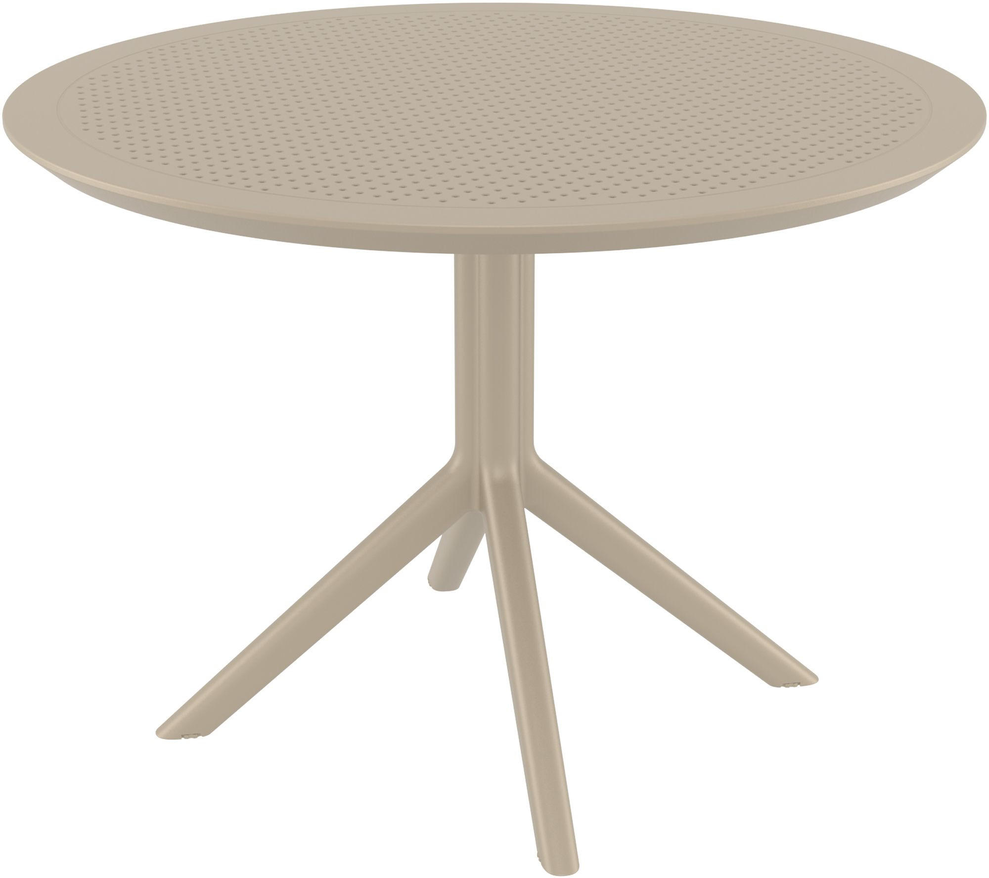 GARTENTISCH rund Ø105 cm Kunststoff Taupe - Taupe, Kunststoff (105/105/74cm) - CLP