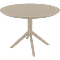GARTENTISCH rund Ø105 cm Kunststoff Taupe - Taupe, Kunststoff (105/105/74cm) - CLP