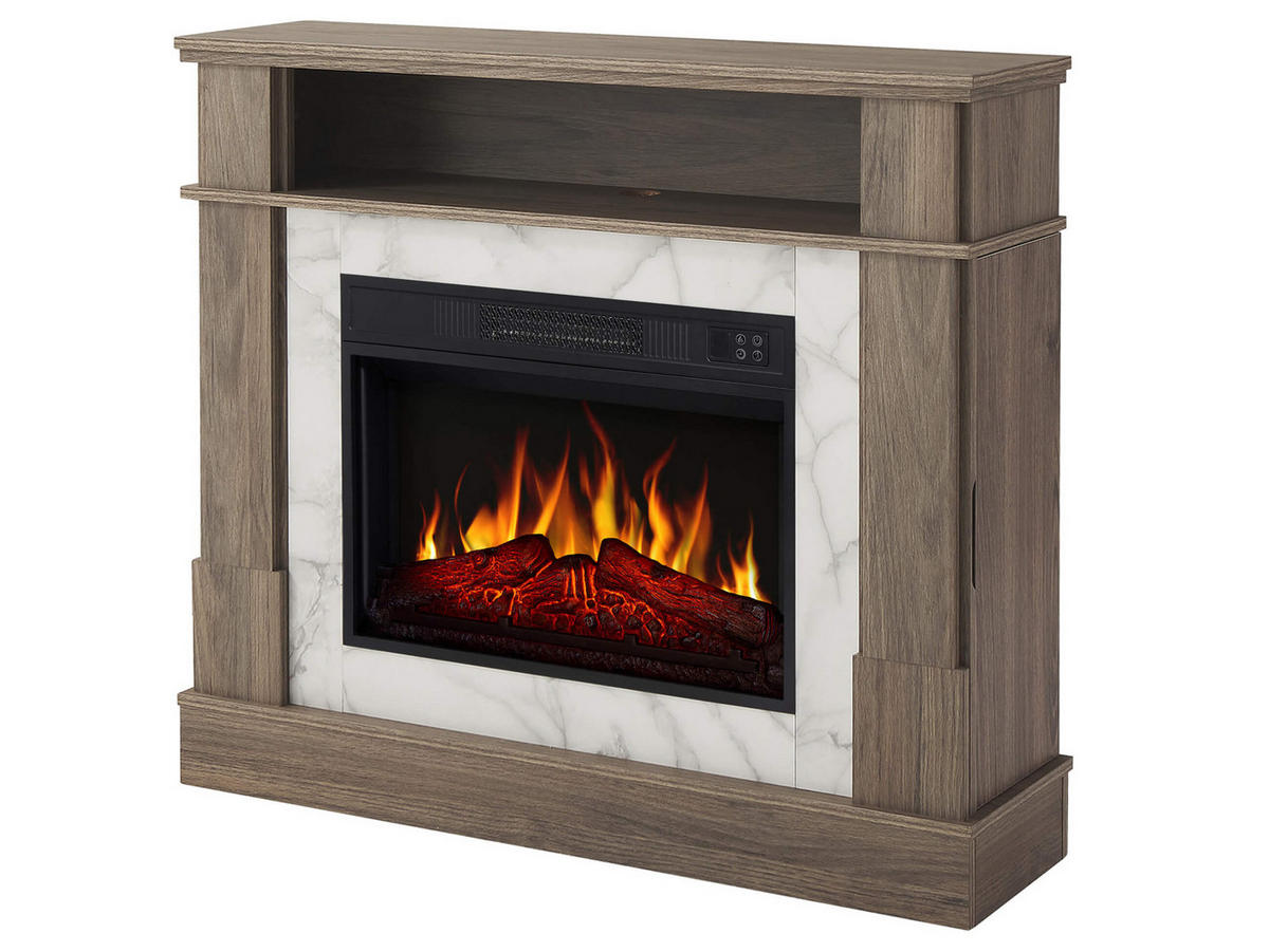 ELEKTROKAMIN For Living AF23S Graueiche – Breite 107 cm, 3D-Flammeneffekt, LED-Beleuchtung, Heizfunktion - Braun, Glas/Holzwerkstoff (102.2/90.6/20.6cm) - ArtiFlame