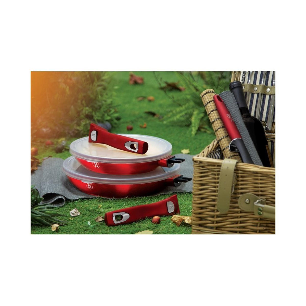 PFANNENSET Rot 28/28/5.2 cm BH7053 - Rot, Metall - Berlinger Haus