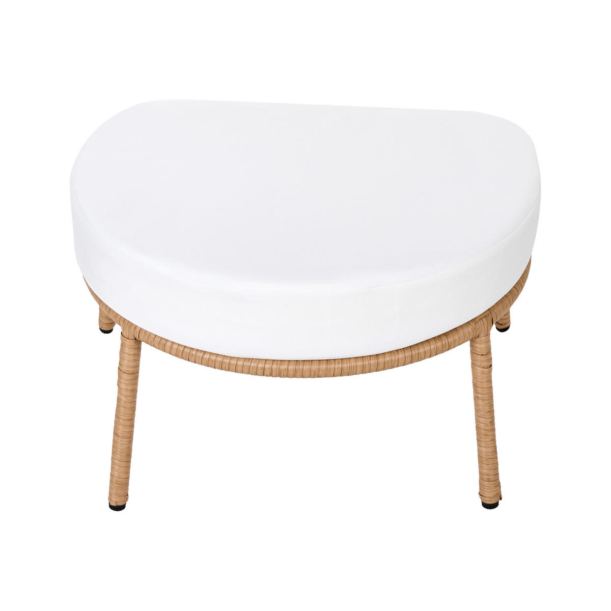 GARTENSESSEL mit Fußstütze Polyrattan Hellbraun Fonni - Hellbraun, Kunststoff (75/85/55cm) - Beliani