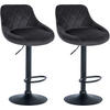 BARHOCKER 2er Set Samt dunkelgrau - Dunkelgrau/Schwarz, Textil/Metall (46/83/49cm) - CLP