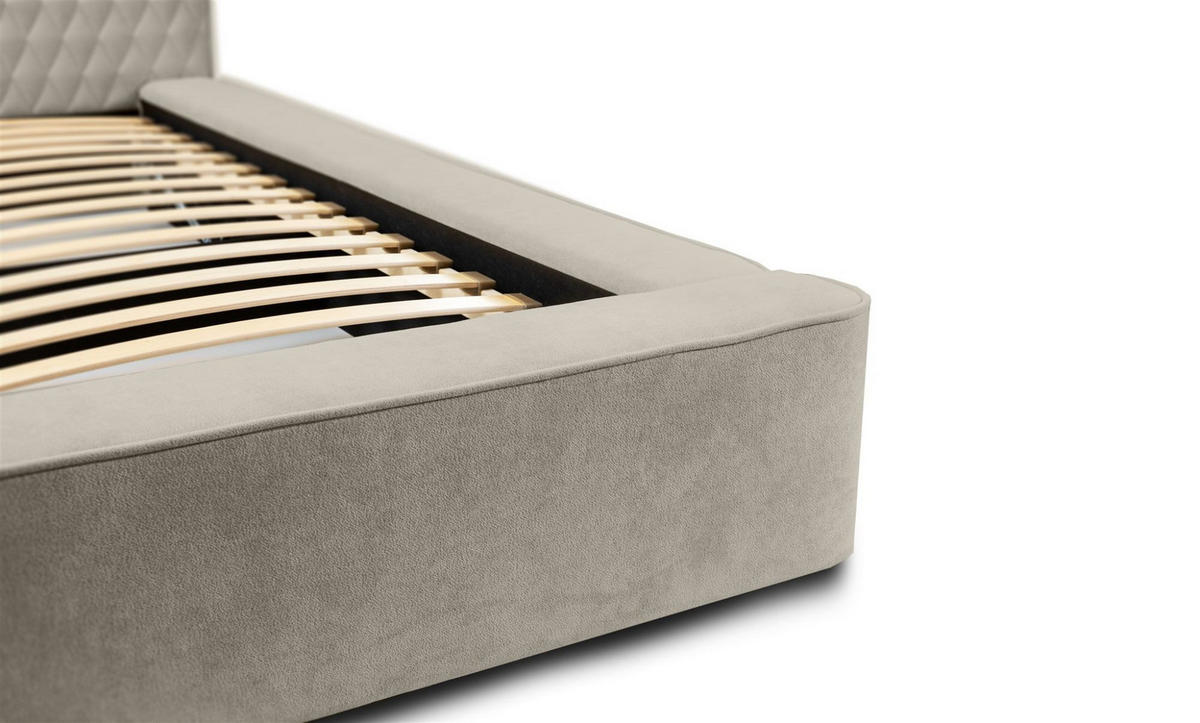 POLSTERBETT Norfolk In Ditra - Greige, Holzwerkstoff/Textil (160/200cm) - Fun Möbel