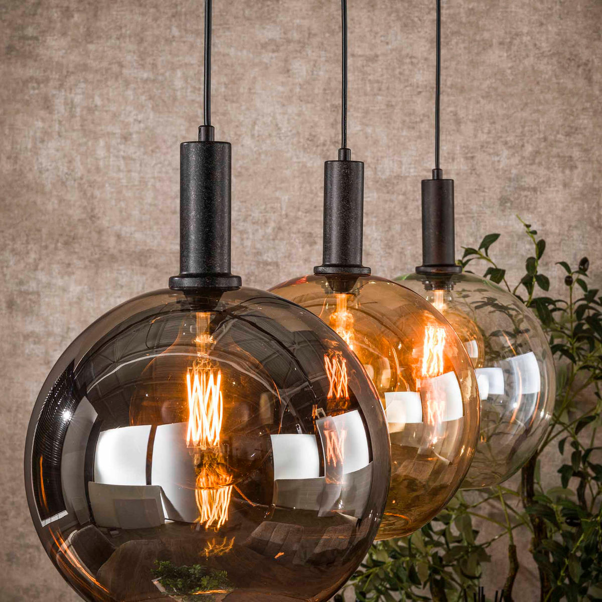 HÄNGELAMPE Sfera Schwarz 30/115/150 cm - Schwarz, Glas (30/115/150cm) - Hoyz Collection