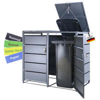 MÜLLTONNENBOX 2er - Anthrazit, Metall (132/116/80cm)