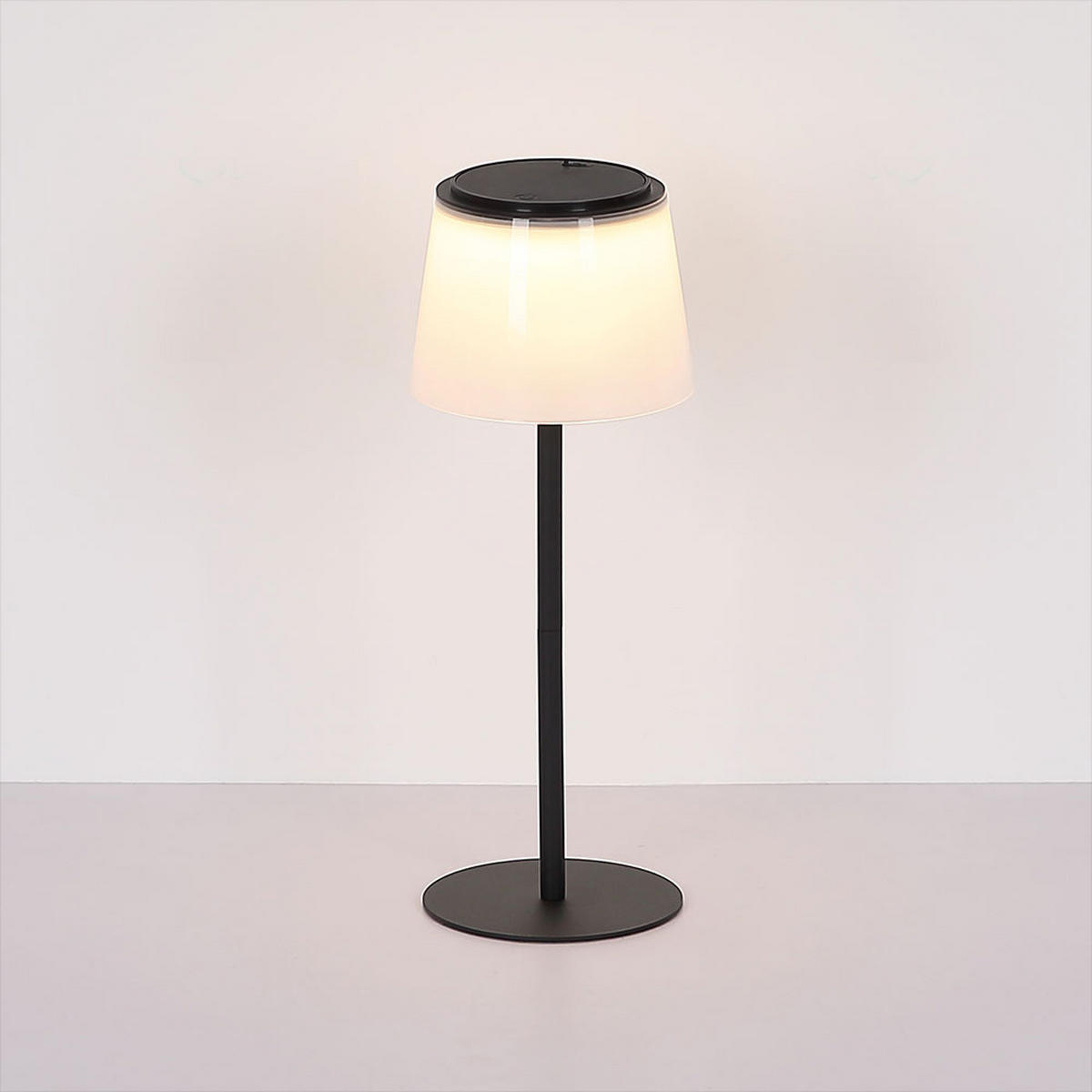 LED TISCHLEUCHTE satiniert Weiß - Schwarz, Metall (13/13/34cm) - Globo Lighting