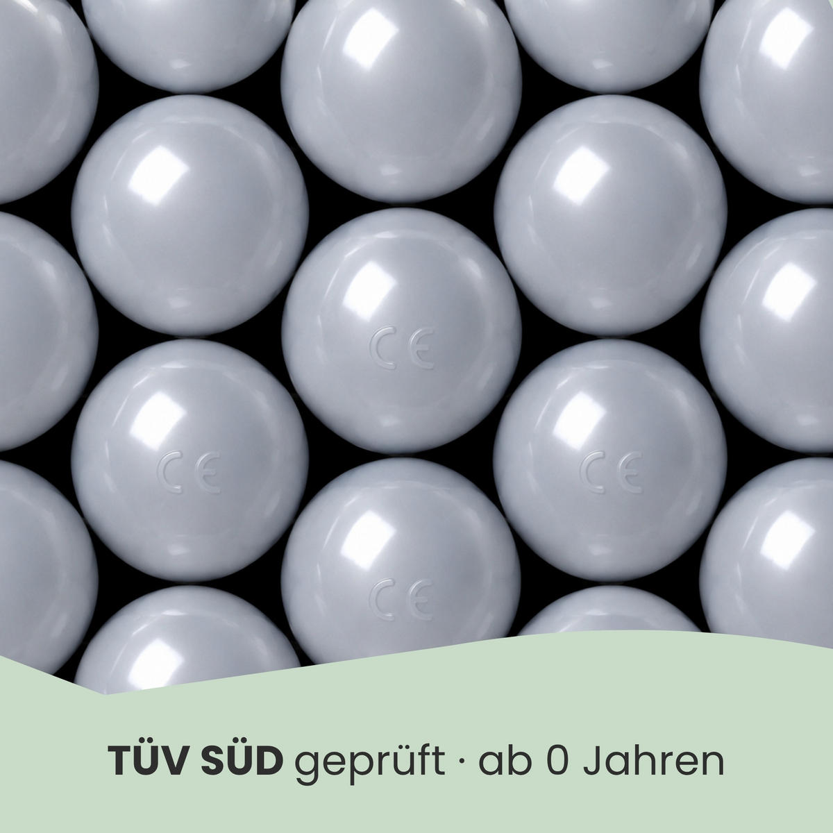 BÄLLEBAD-BÄLLE 50 Stück, Siber/Grau, 5.5 cm - Silberfarben, Kunststoff (5.5/5.5/5.5cm) - Littletom