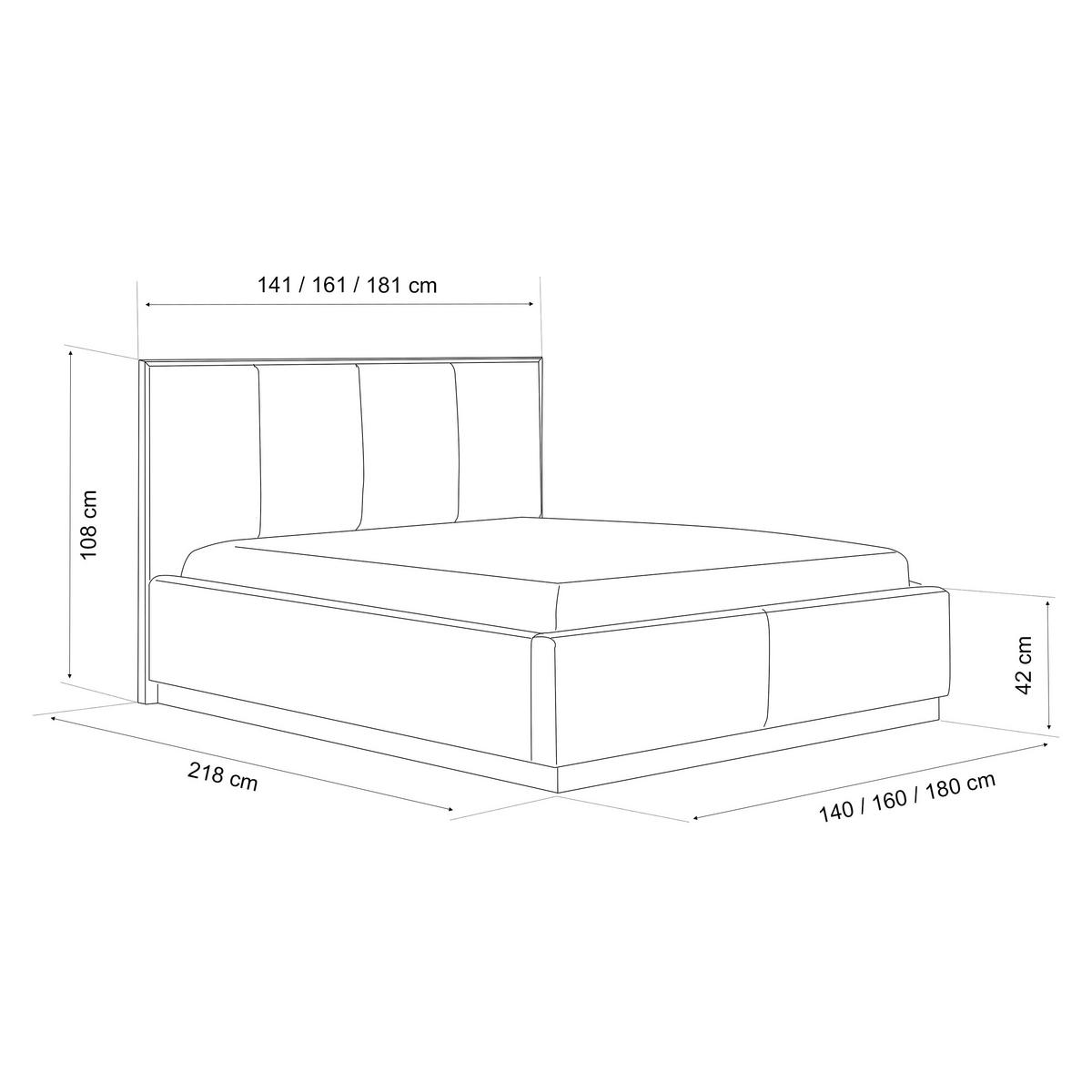 POLSTERBETT RIZZ 160/200 cm Bettkasten, ohne Matratze, Hellbraun - Hellbraun, Textil/Metall (160/200cm) - Idohome