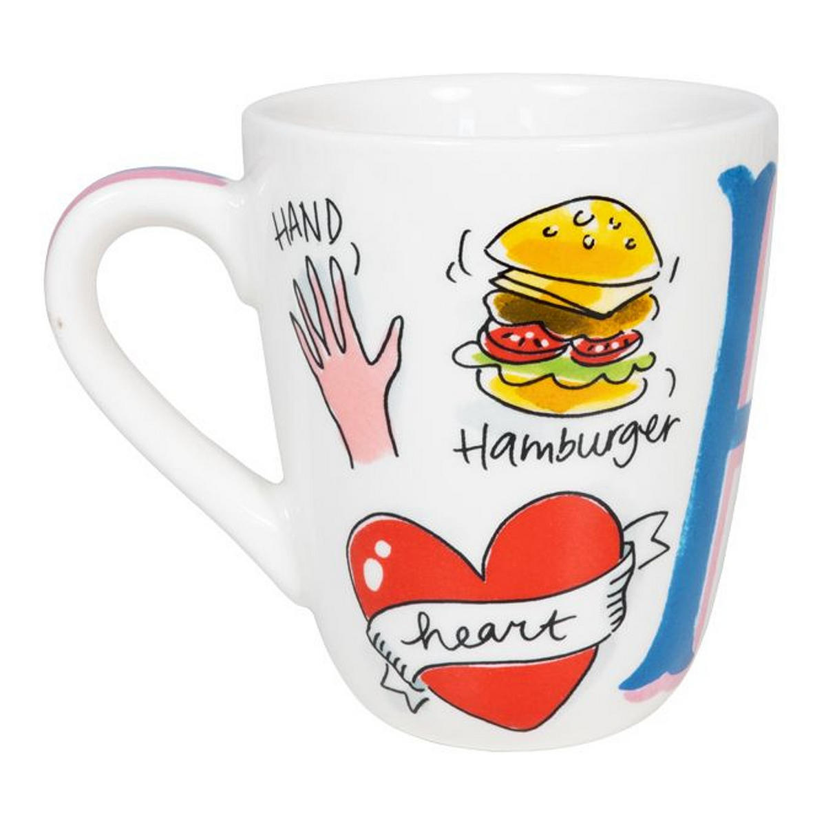 BECHER Liebesbrief H in Bunt - 350 ml - Multicolor, Keramik (0.35L) - Blond Amsterdam