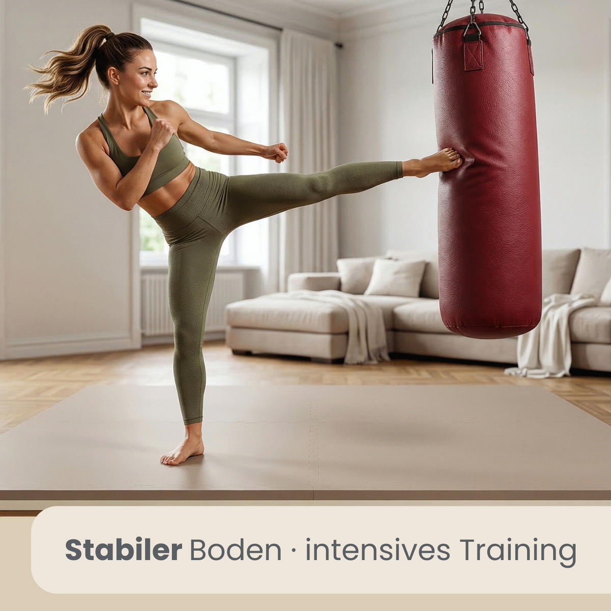 BODENSCHUTZMATTE 90/90/4 cm, Beige Braun - Beige, Kunststoff (90/90/4cm) - eyepower