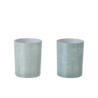 WINDLICHT FISCH (2ER SET) - Grau, Glas (10/12.5cm) - J-Line