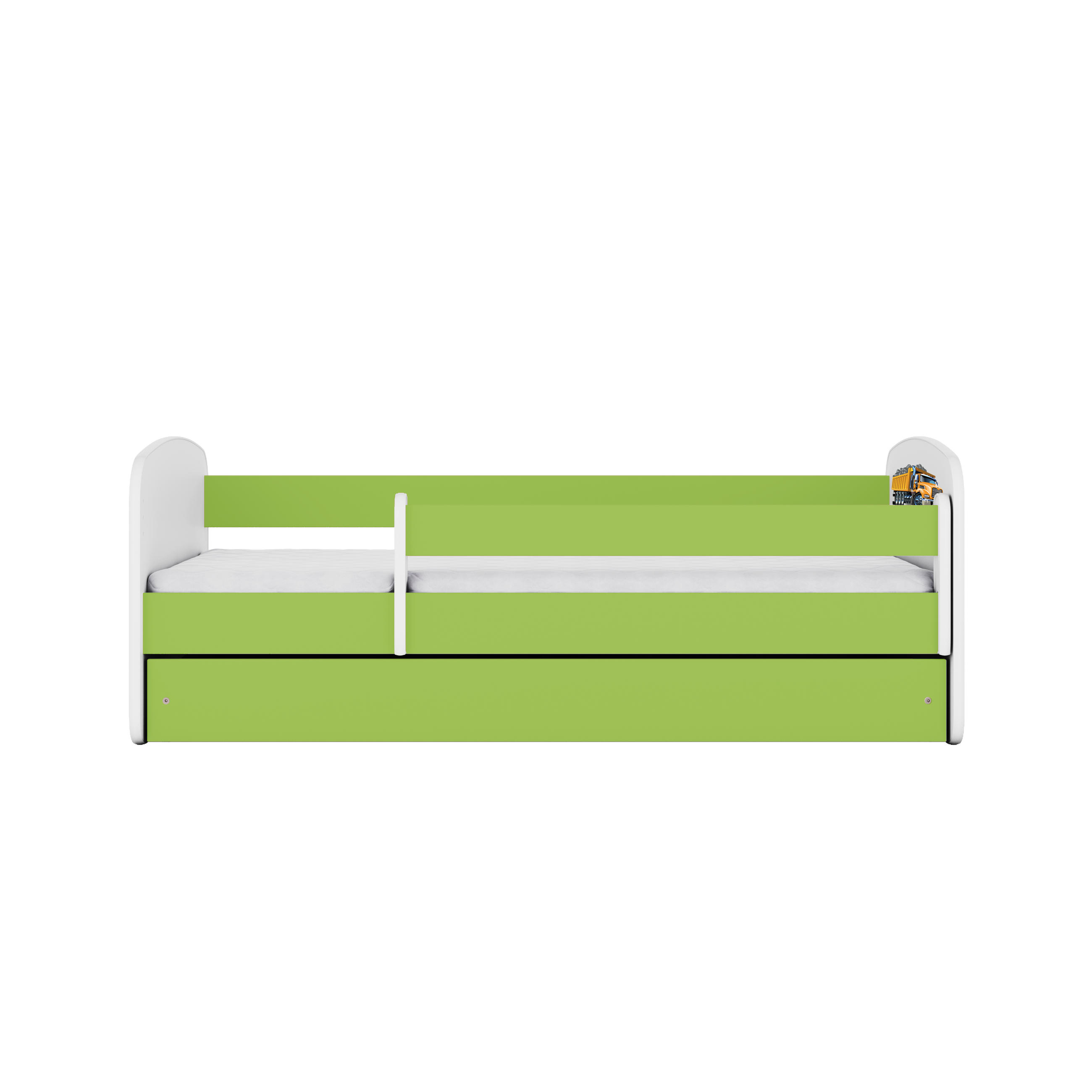 KINDERBETT Lastwagen mit Schublade 140/70 80/61/144 - Grün, Holzwerkstoff (70/140cm) - RAUMHIRSCH FURNITURE