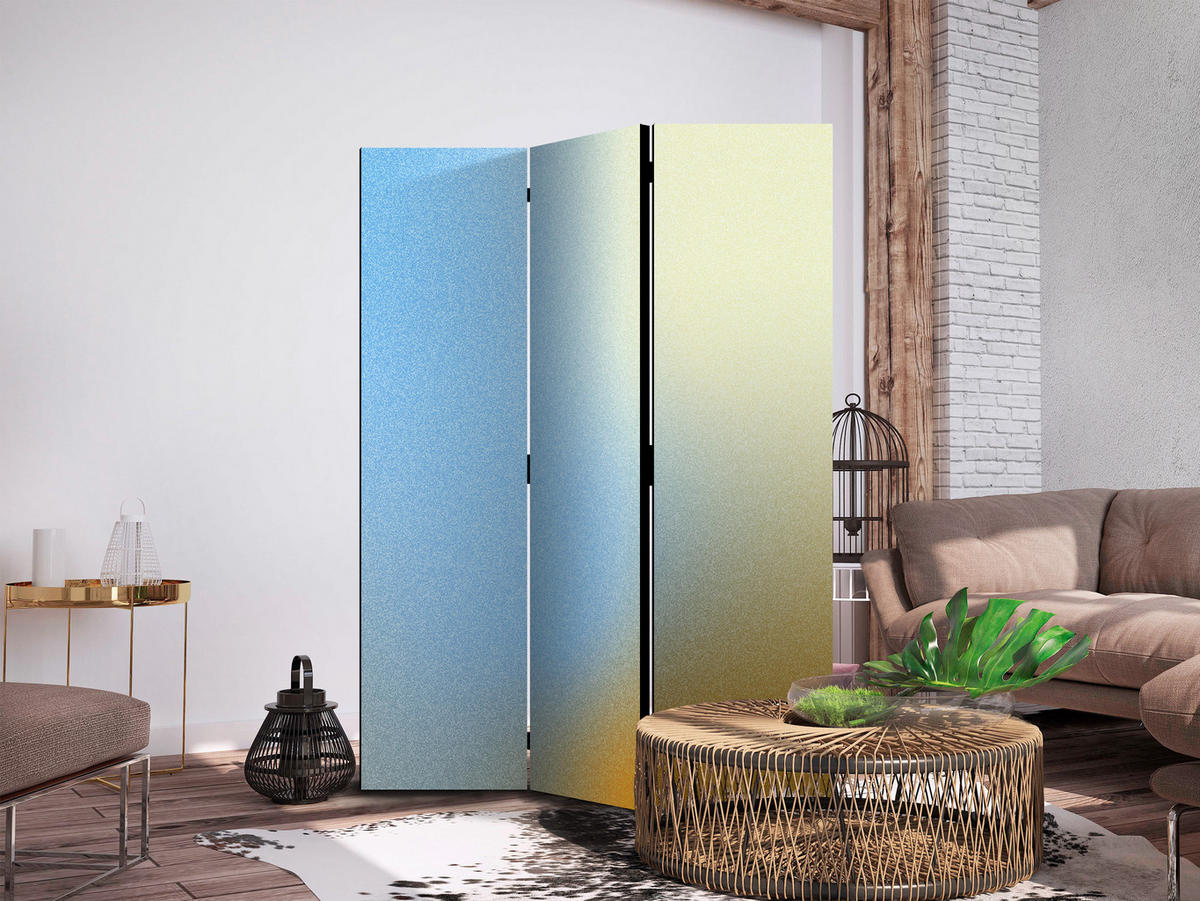PARAVENT Akustik 3-tlg 135x172 cm Energetischer Farbverlauf - Multicolor, Holz/Textil (135/172/3cm) - Muralo