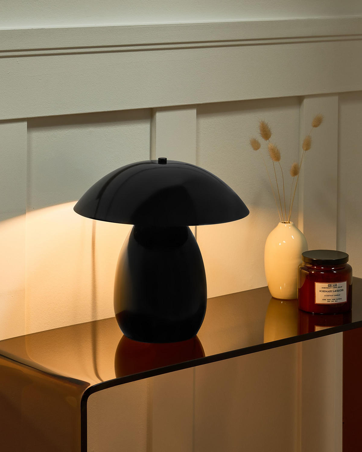 TISCHLAMPE Metall Schwarz Sigi - Schwarz, Metall (30/30/30cm) - Beliani
