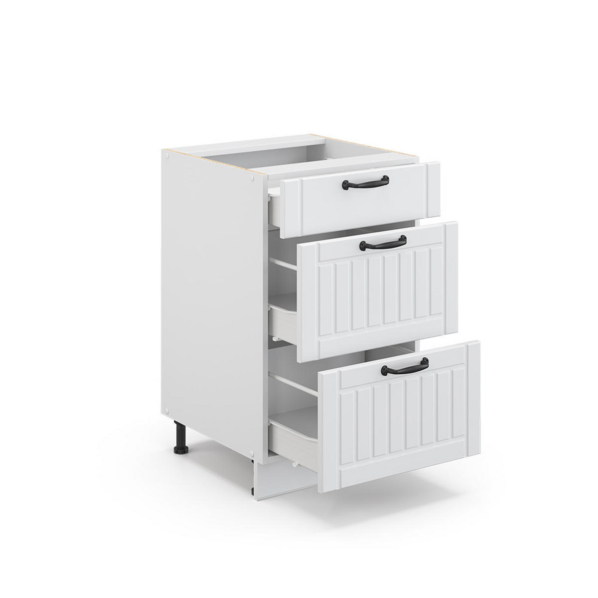 BADSCHRANK Fame-Line Weiß Landhaus 50 x 82 cm ohne AP - Weiß, Holzwerkstoff (50/82/51.6cm) - Vicco
