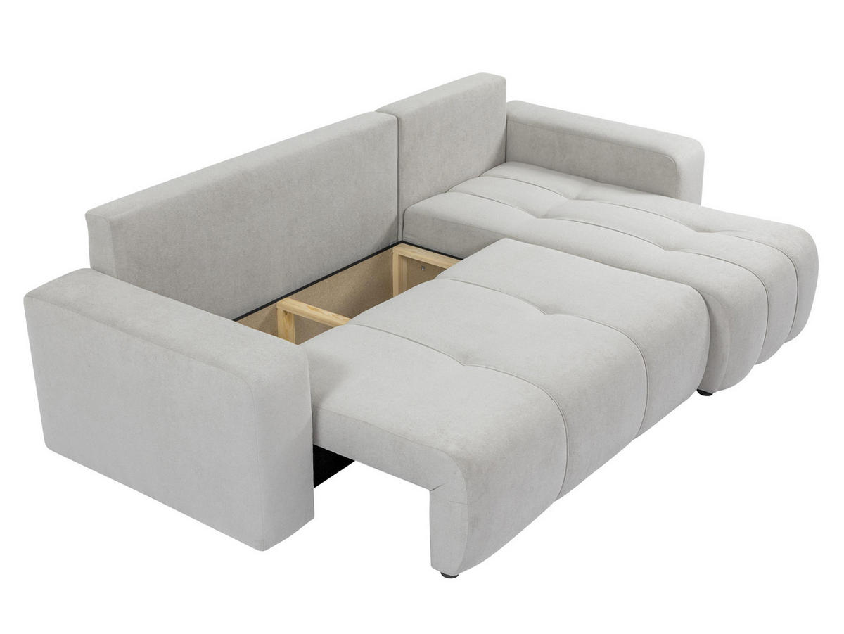 ECKSOFA Furyn Boucle - Schwarz/Braun, Holzwerkstoff/Kunststoff (244/145cm) - MIRJAN24