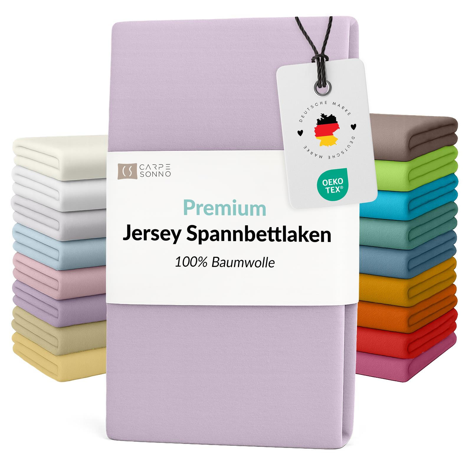 Thumbnail - Carpe Sonno Mako-Jersey-Bettlaken, Flieder, Textil, Uni, Füllung: Baumwollfüllung, Rechteckig, 200x200 cm, Oeko-Tex® Sta...